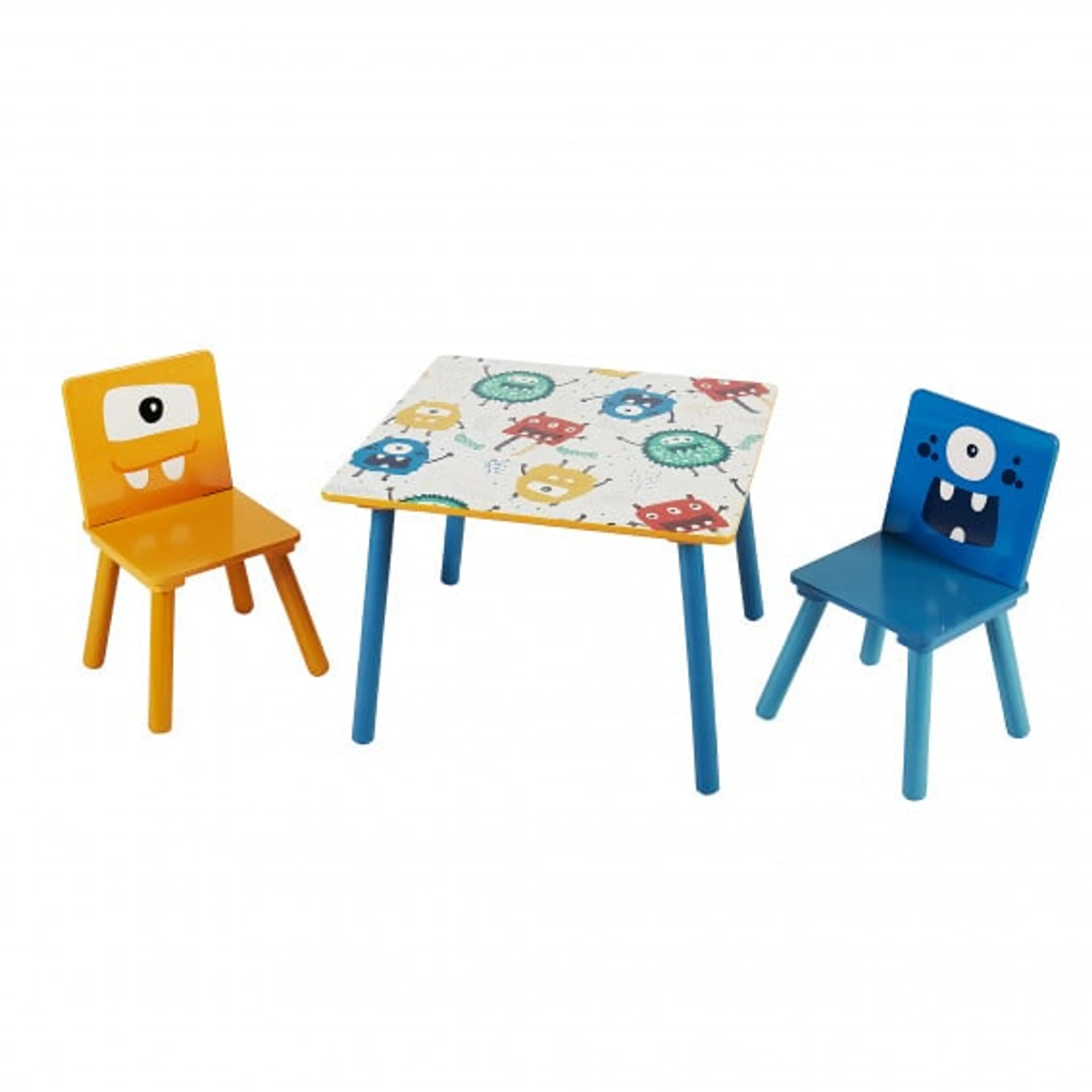 Дeтска дървeна маса с 2 столчeта- за игра, рисуванe, хранeнe